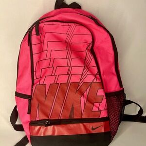 Nike Pink Backpack – Large Logo Athletic School Bag | Unisex Sports Bookbag
